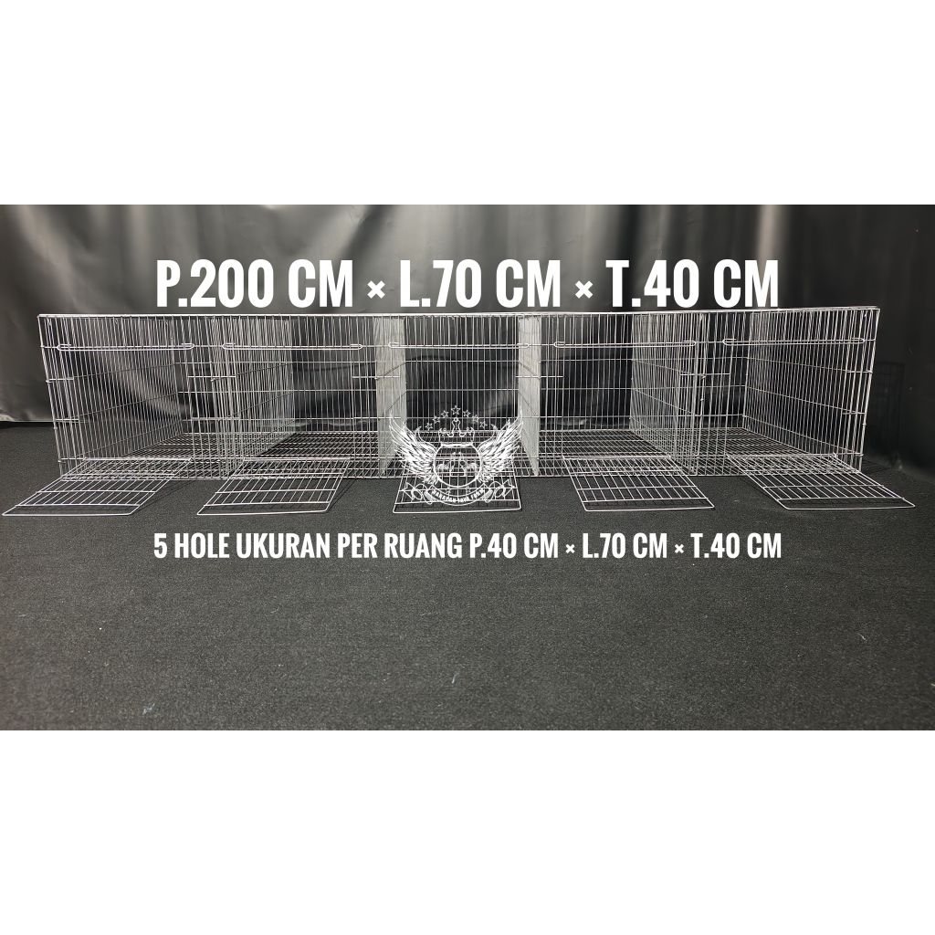 KANDANG KELINCI 5 HOLE P.200 CM × L.70 CM × T.40 CM BOX PEMBESARAN DOC AYAM DOD BEBEK BURUNG DARA