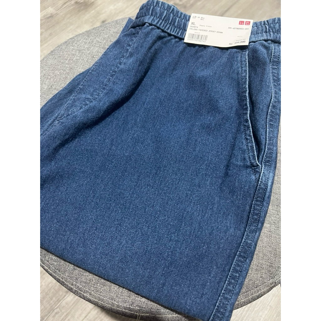 Celana Tapered Jersey Denim UNIQLO NEW