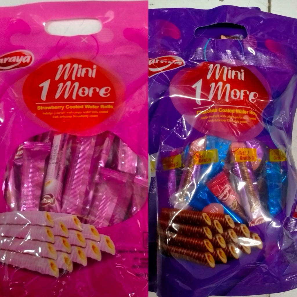 

Naraya mini 1 more Strawberry / naraya wafer roll rasa stroberi 200grm