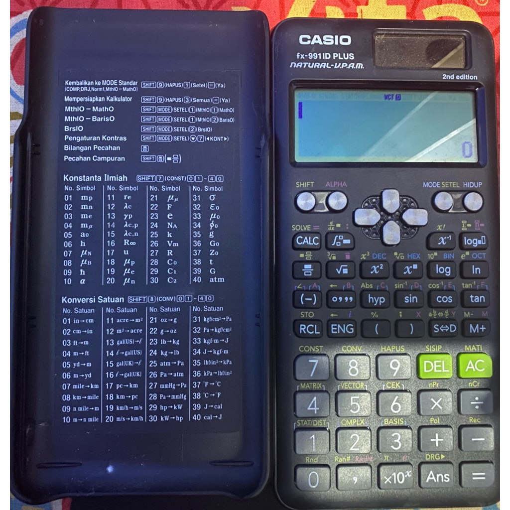 

Kalkulator Casio fx-991ID PLUS-2, Kalkulator Ilmiah / Scientific CASIO fx-991ID PLUS BEKAS