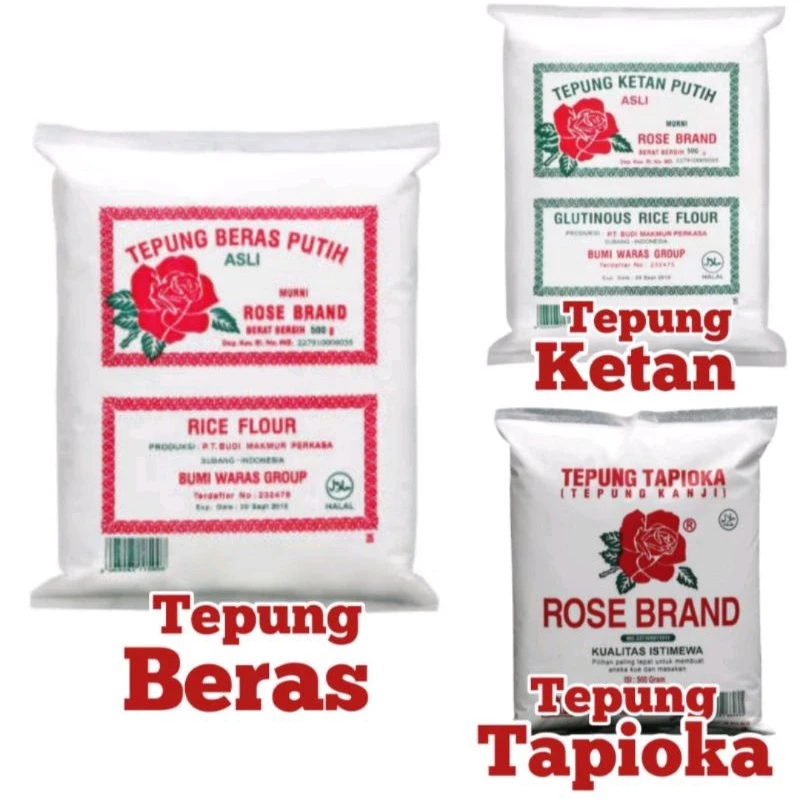 

TEPUNG ROSE BRAND TAPIOKA, BERAS, KETAN 500GR