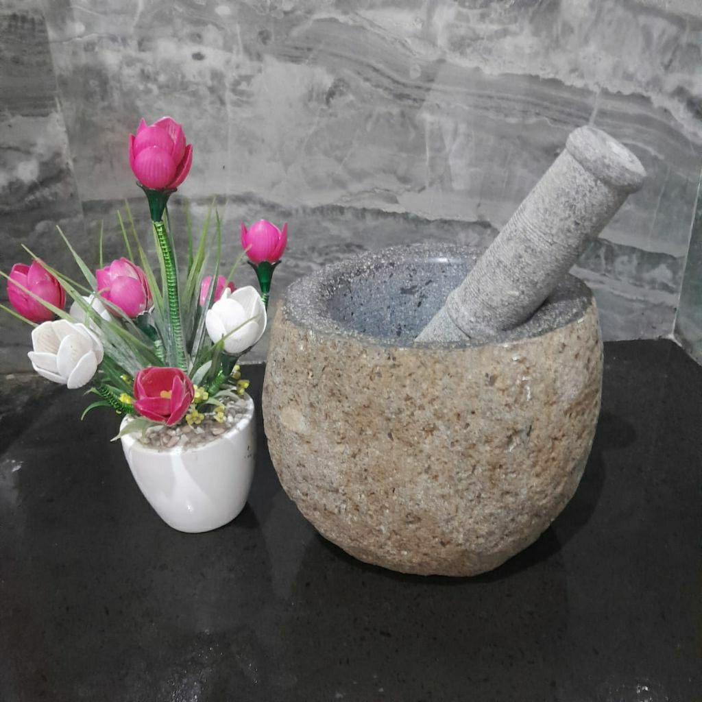 lumpang batu alam/lesung batu kali/batu sungai