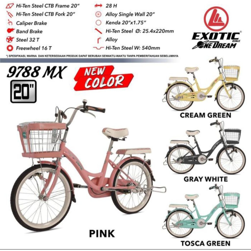 Sepeda Keranjang 20//24//26 EXOTIC 9788 MX