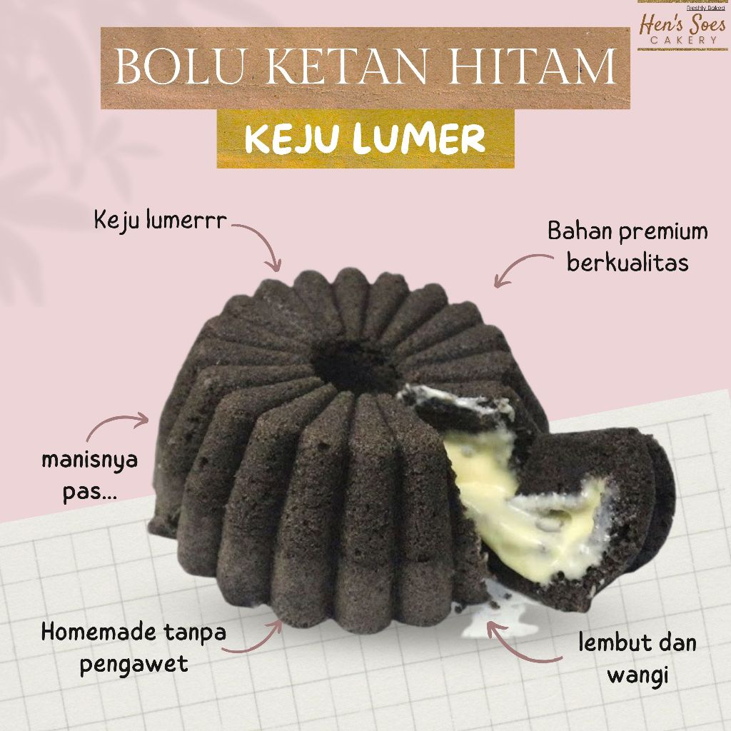

BOLU KETAN HITAM KEJU LUMER by Hen's Soes