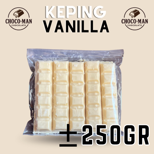

Chocoman - Coklat Keping Vanilla 10pcs - Cokelat Putih polos - enak langsung dimakan - bisa untuk topping roti dan martabak