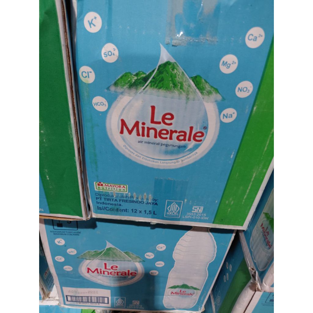 

Le Minerale 1500ml isi 12botol, Air Mineral, Leminerale Botol Besar
