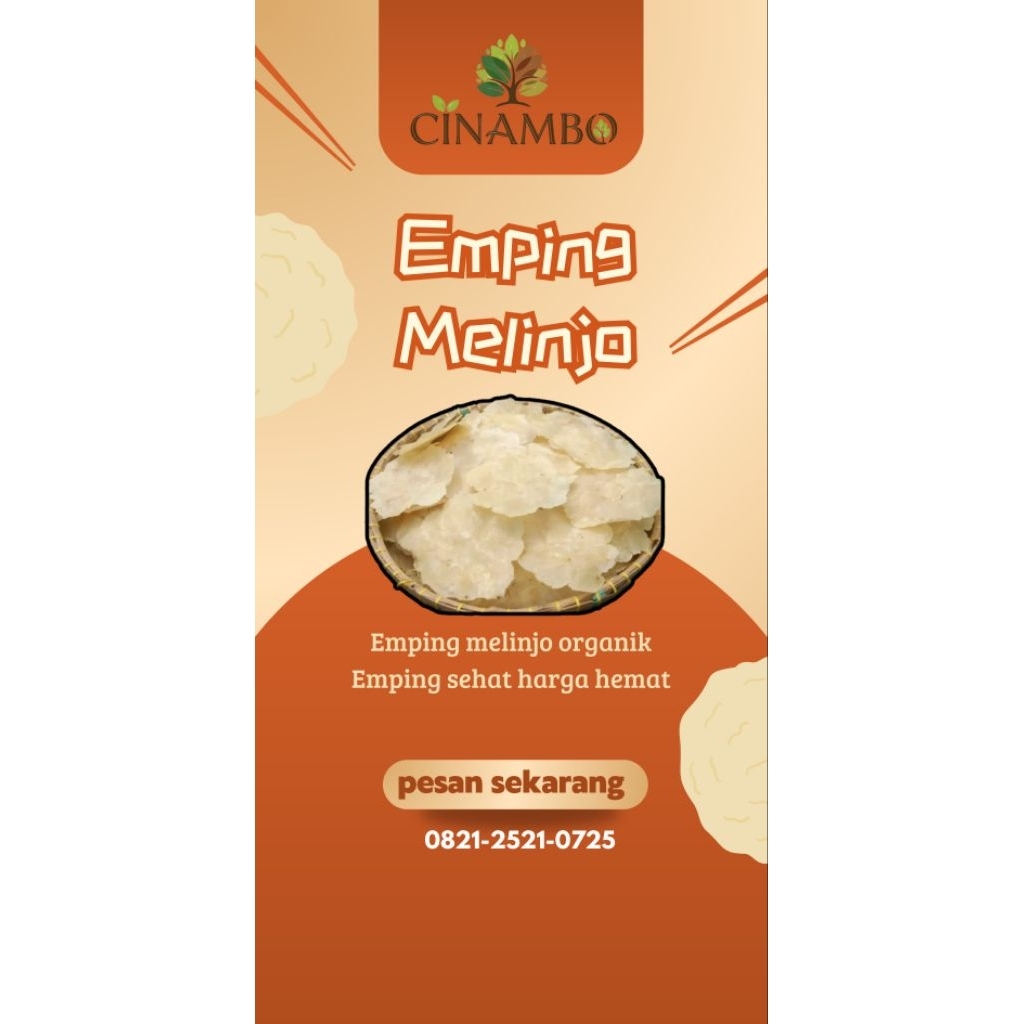 

100 gram Emping Melinjo Organik Mentah "CINAMBO" - Biji 5, Diameter Lebar +- 9cm kemasan 50gr 100gr 250gr 500gr 1000gr