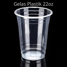 Gelas Plastik 22oz Datar 22oz Oval 1 Roll Isi 50pcs / Gelas Plastik 18oz OVAL