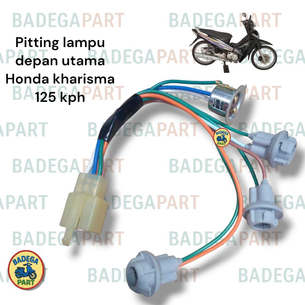 pitting kabel socket lampu depan utama set senja & sein kanan kiri HONDA KHARISMA 125  bahan  berkua