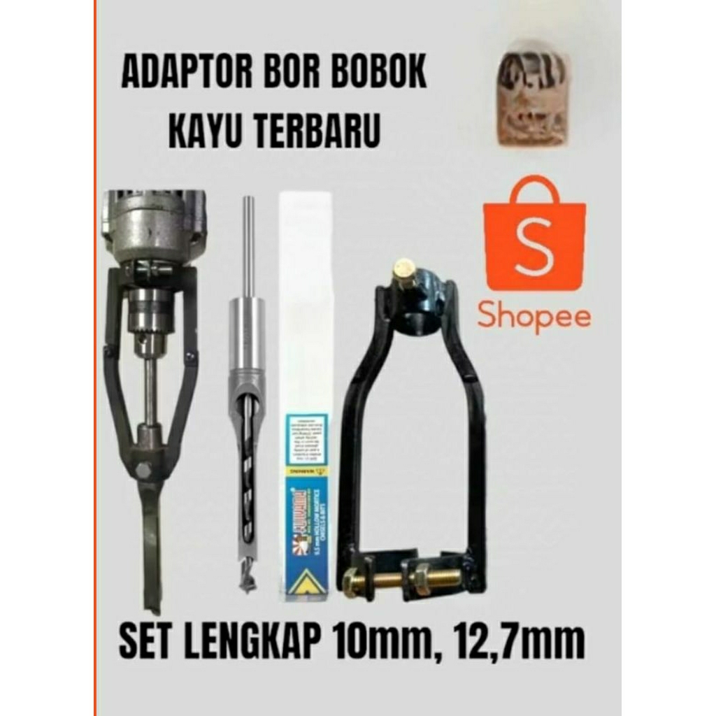 Adaptor Dudukan Bor Dan Mata Bor 10mm 12mm Bobok Kayu