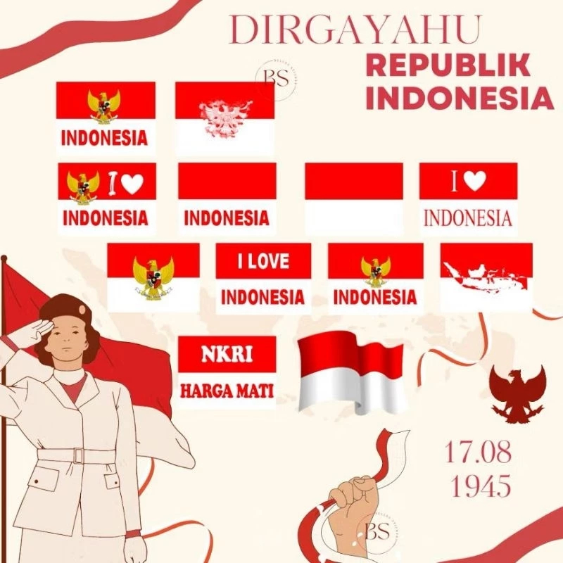

Stiker pipi merah putih bendera ISI 25 stiker pipi polos / motif i love indonesia / stiker pipi bendera i love indonesia