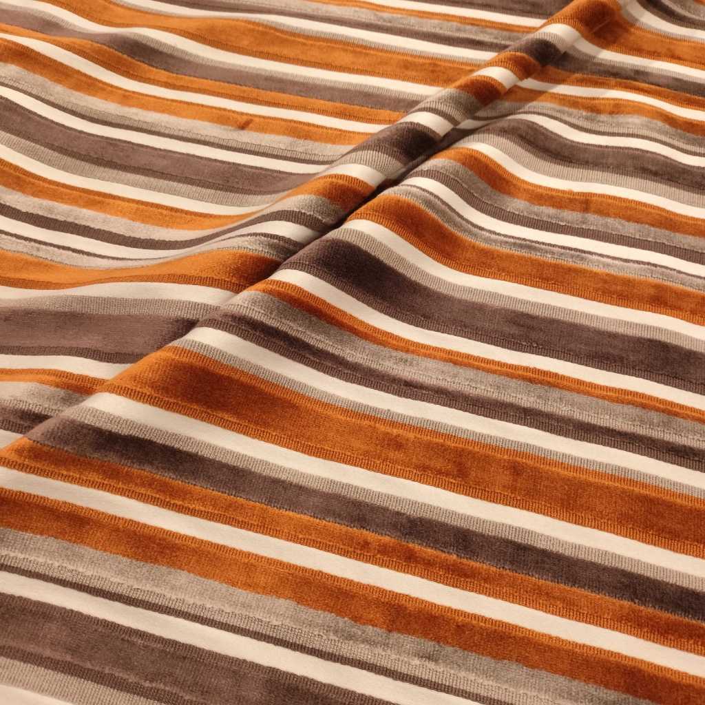 Kain Beludru Motif Garis Timbul Lembut untuk Pelapis Sofa Kursi Jati Jepara Meteran