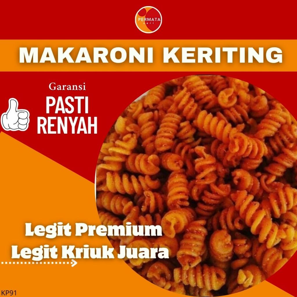 

Makaroni Keriting 100Gram±/Makaroni Pedas/Cemilan Kering