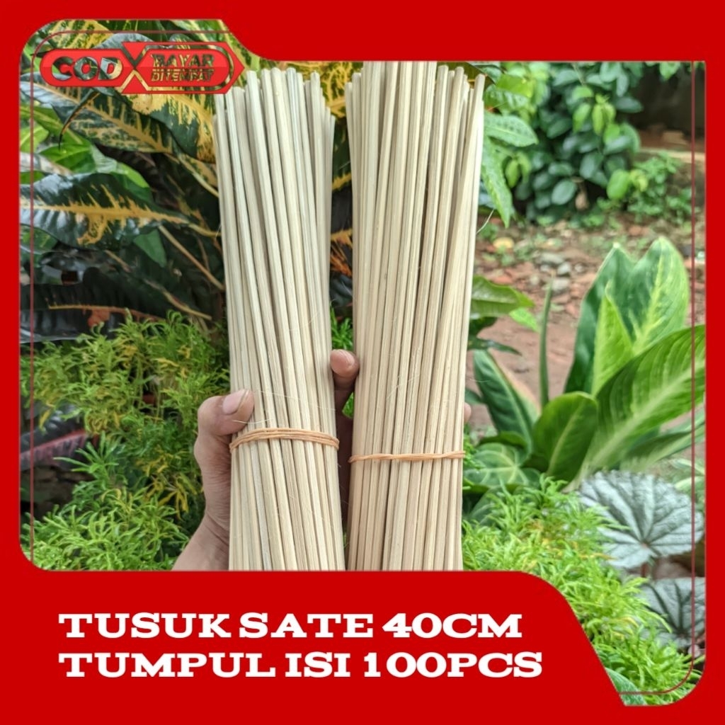 Tusuk Sate/Tusuk Bambu 40cm Tumpul isi 100pcs