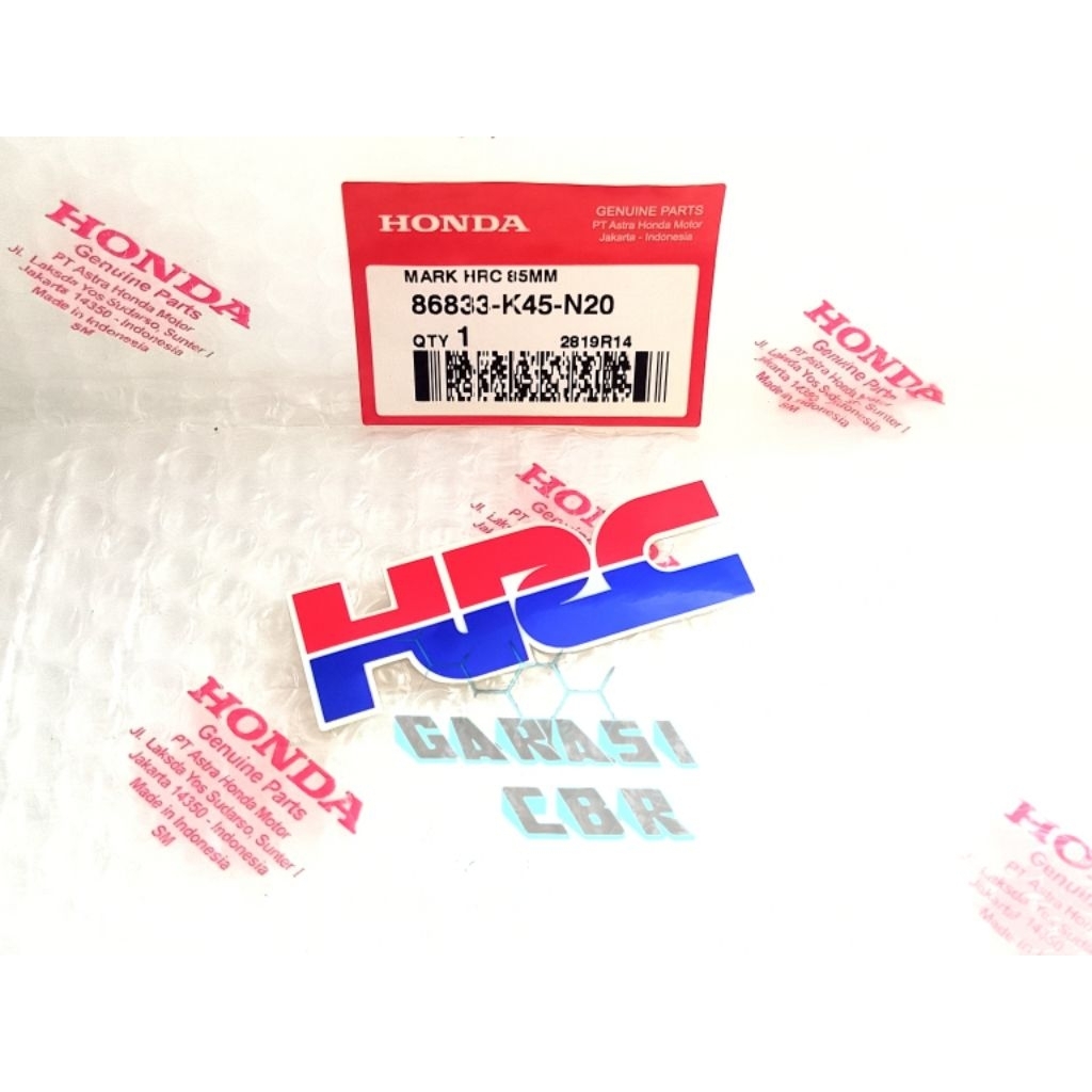 86833K45N20 - Mark HRC 85MM  CBR 150R - Striping Sticker HRC CBR 150R CBR 250RR