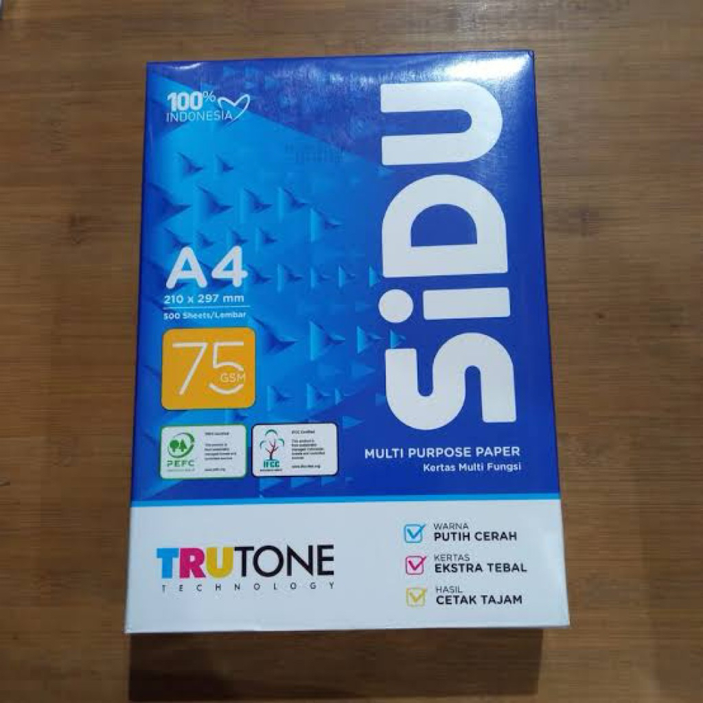 

KERTAS HVS SIDU A4 75 GSM ECERAN 200 LEMBAR
