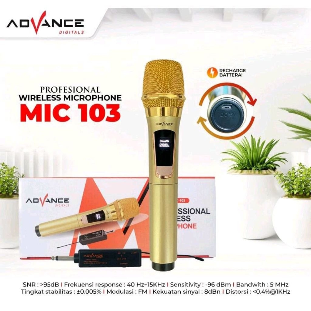 Mic Wireless Advance Digital 103 Microphone Wireless Advance 103