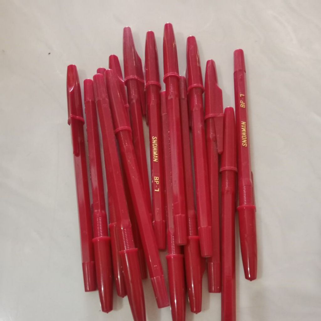 

cuci gudang BP01 pulpen snowman merah