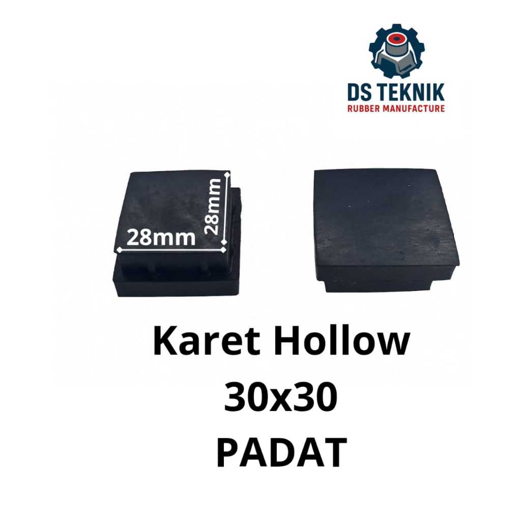 karet hollow 3x3 padat/karet kaki kursi/karet kaki meja besi hollow