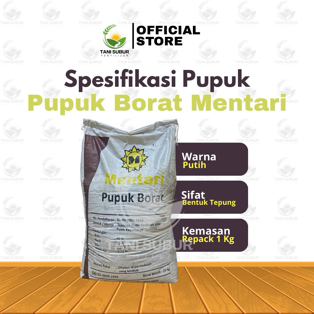 Pupuk Borat Mentari 1 KG Repack