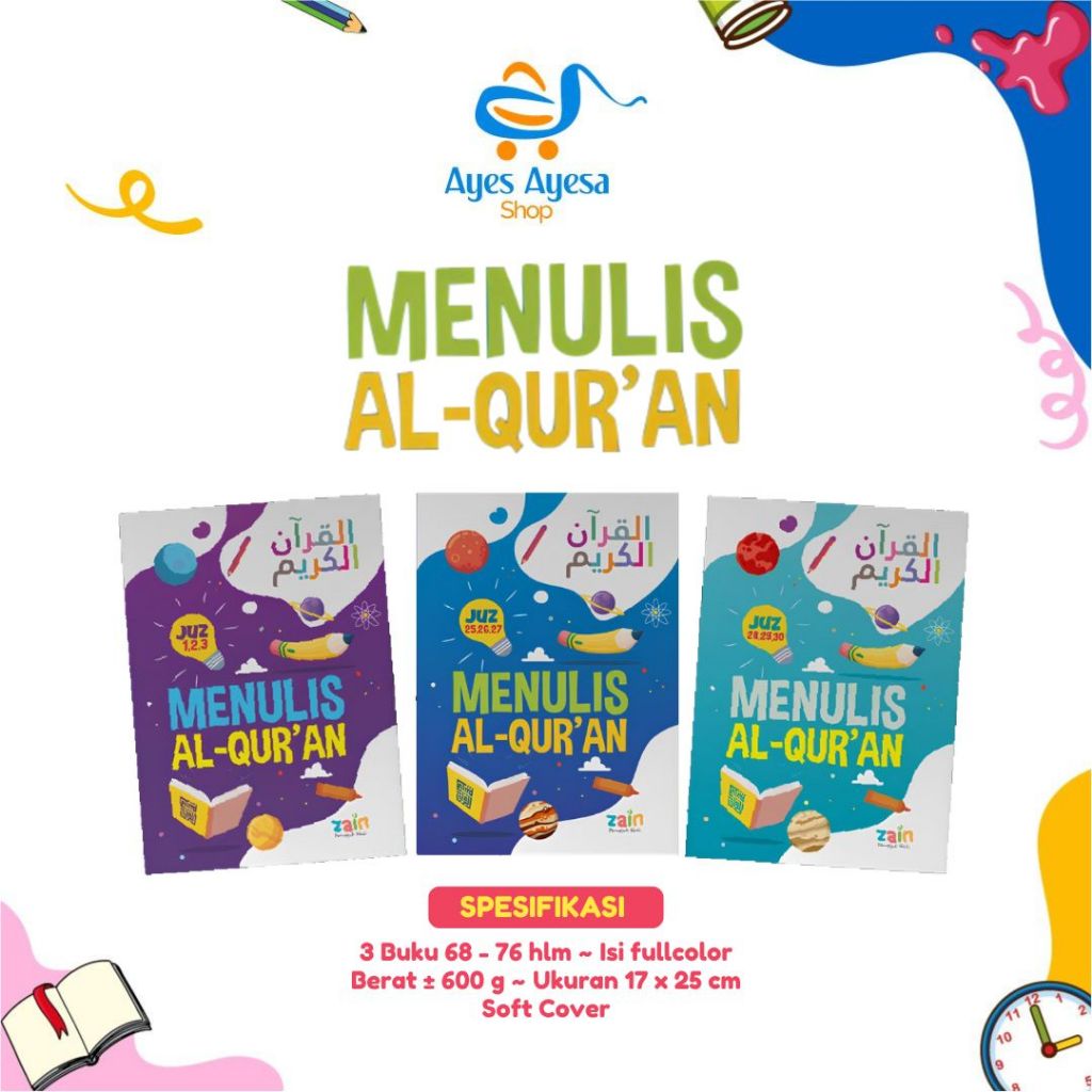 Alquran Tulis Mushaf tulis menulis Alquran belajar menulis hijaiyah arab 9 juz