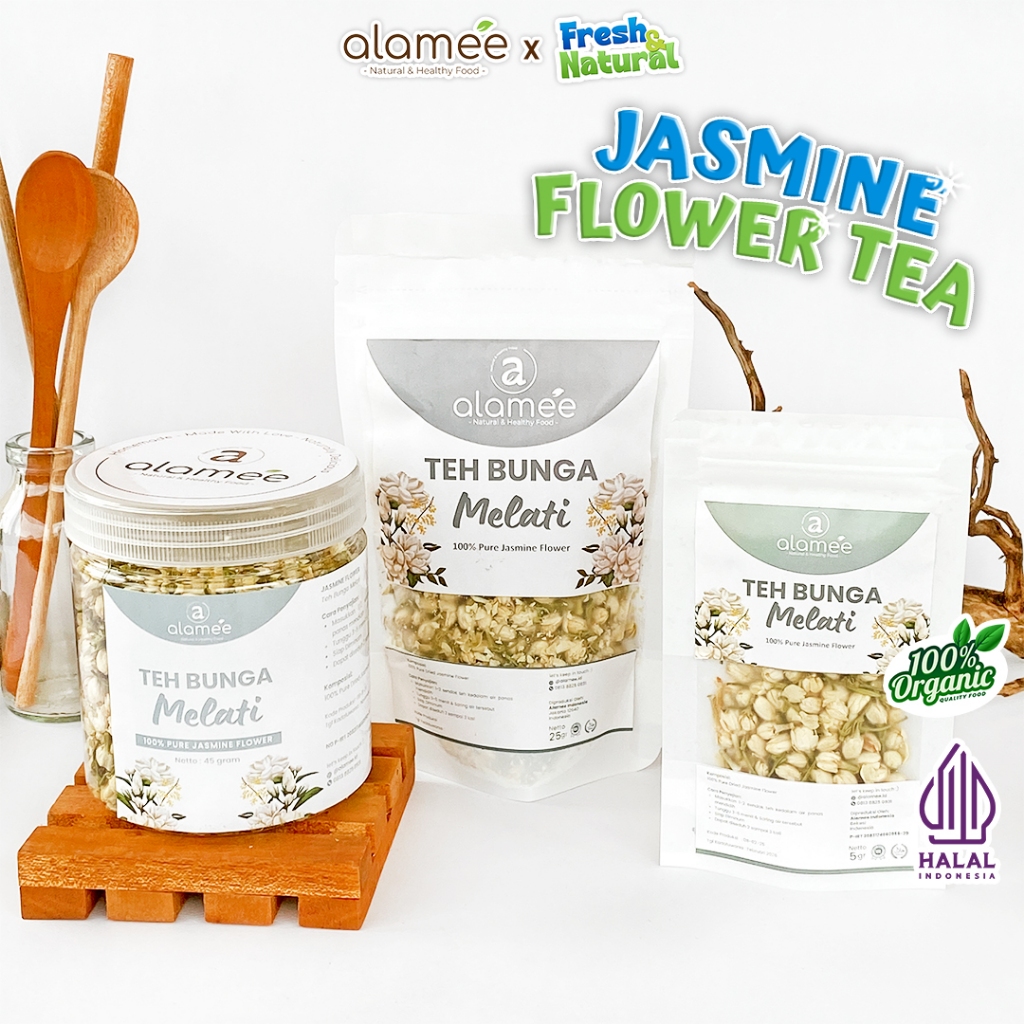 

ALAMEE Teh Bunga Jasmine Tea Flower Melati Organik Jasmin Herbal Kering Dried fresh and natural
