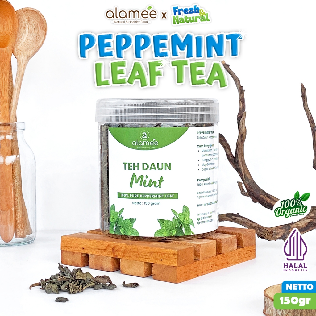 

ALAMEE Peppermint Tea Teh Daun Mint Organik Pappermint Kering Dried 150gr fresh and natural