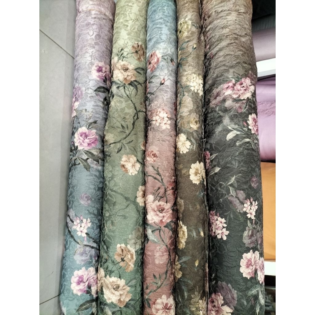 Kain jacquard Motif Embos 3D ll Bahan Jacquard Bunga Timbul
