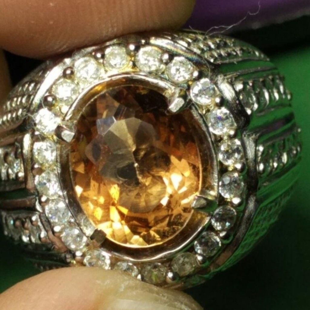 natural topaz iket perak croom topaz asli batu