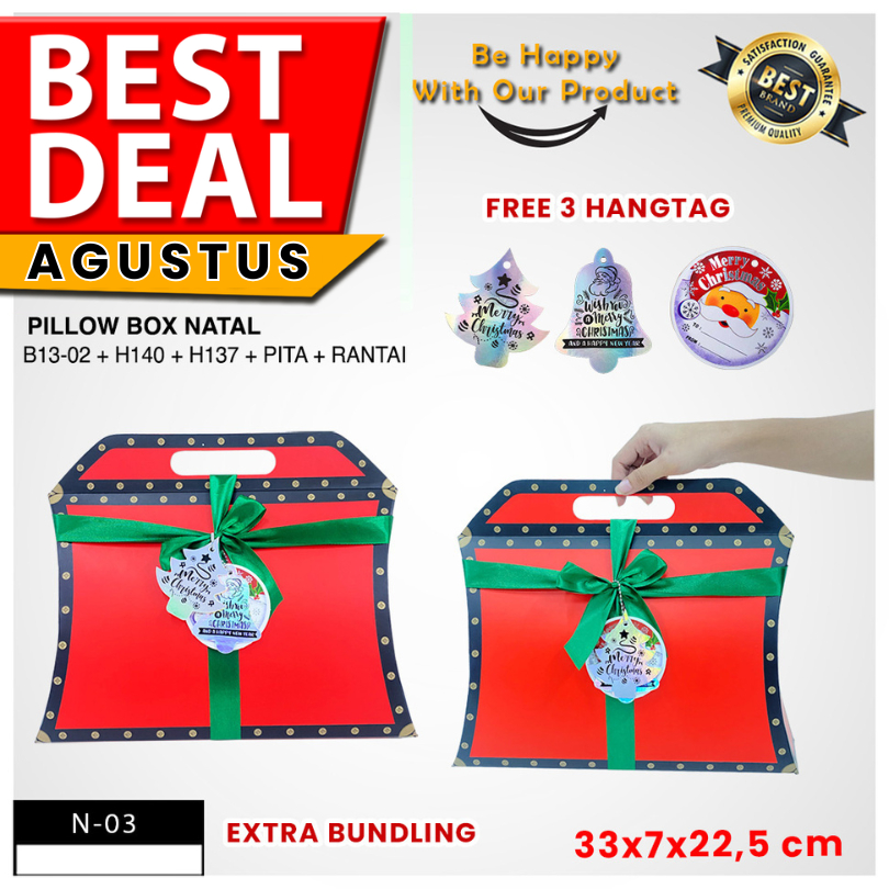 

Gift Box - Pillow Box Natal - Tas Souvenir Special Merry Christmas - N-03