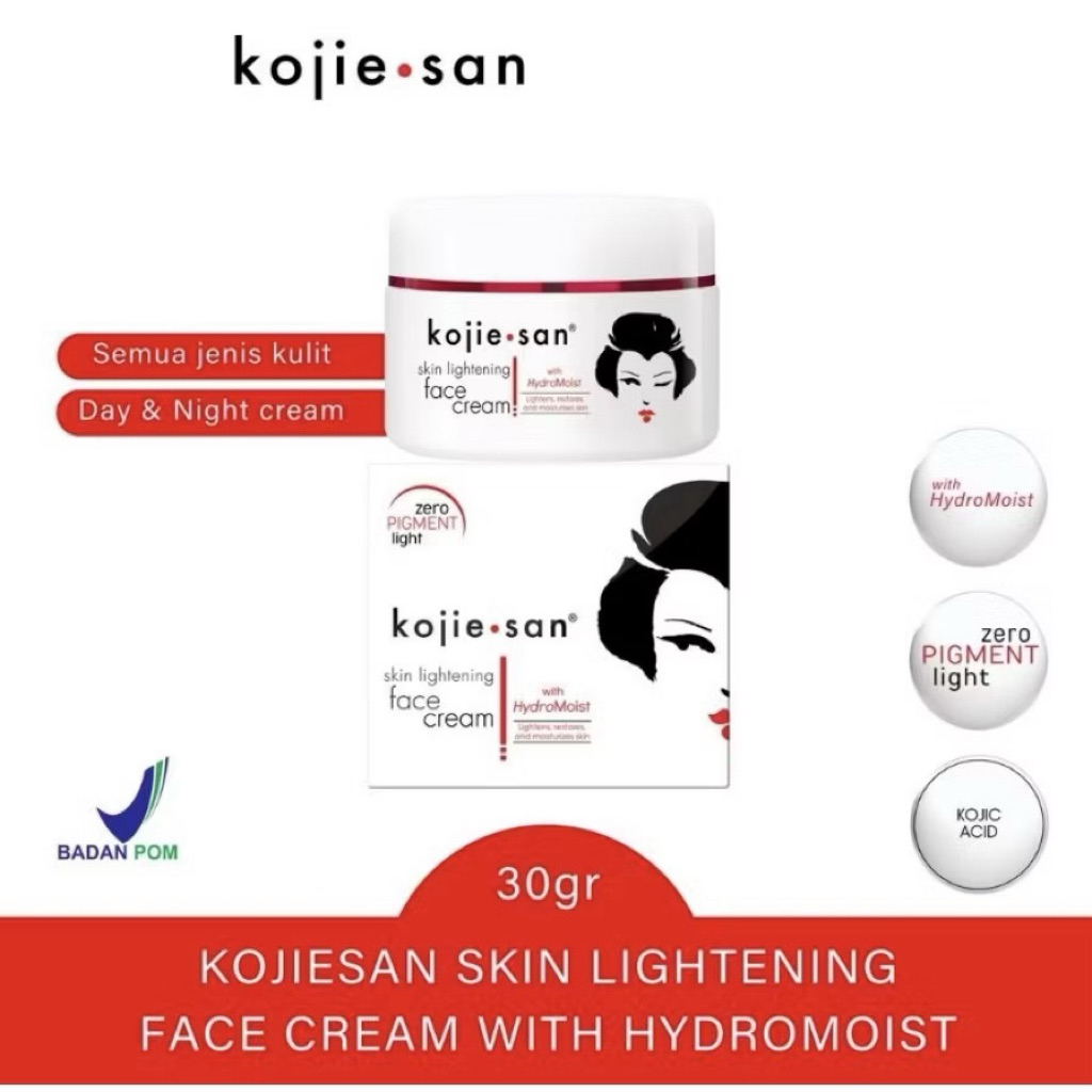 Kojie San Face Lightening Cream 30g – Krim Pencerah Wajah | Menghilangkan Flek & Meratakan Warna Kul
