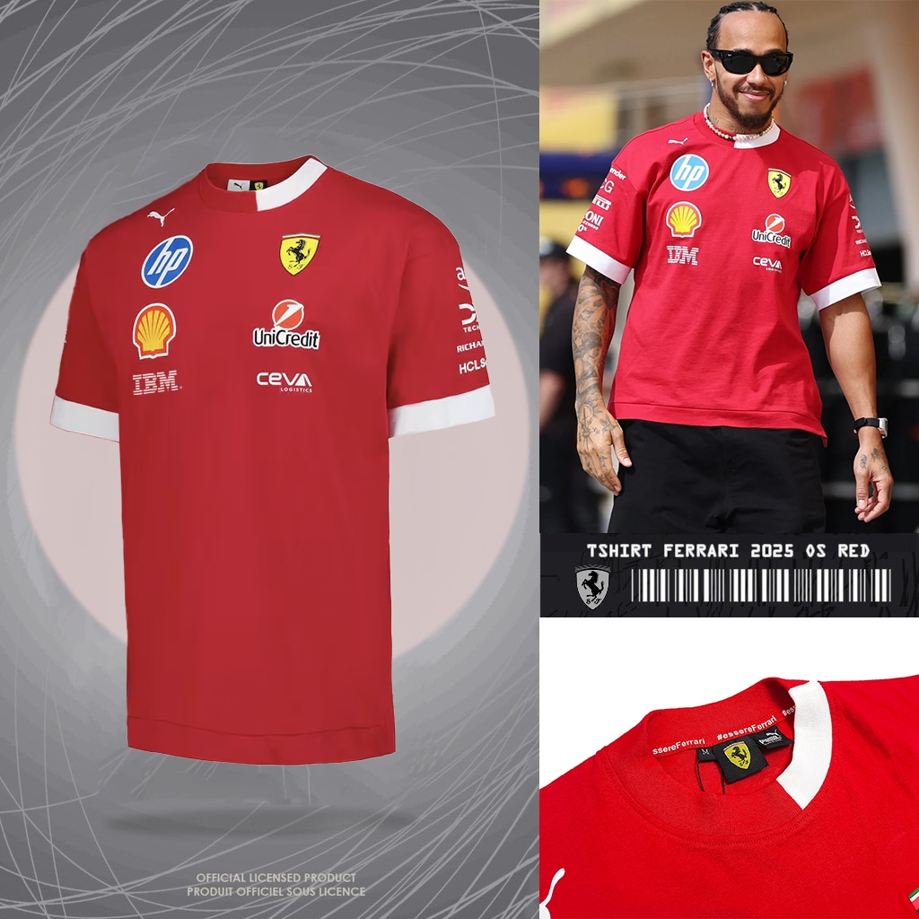 TSHIRT FERRARI OVERSIZED 2025 RED | KAOS TIM F1 FERRARI TERBARU | BAJU PRIA KEREN DISTRO