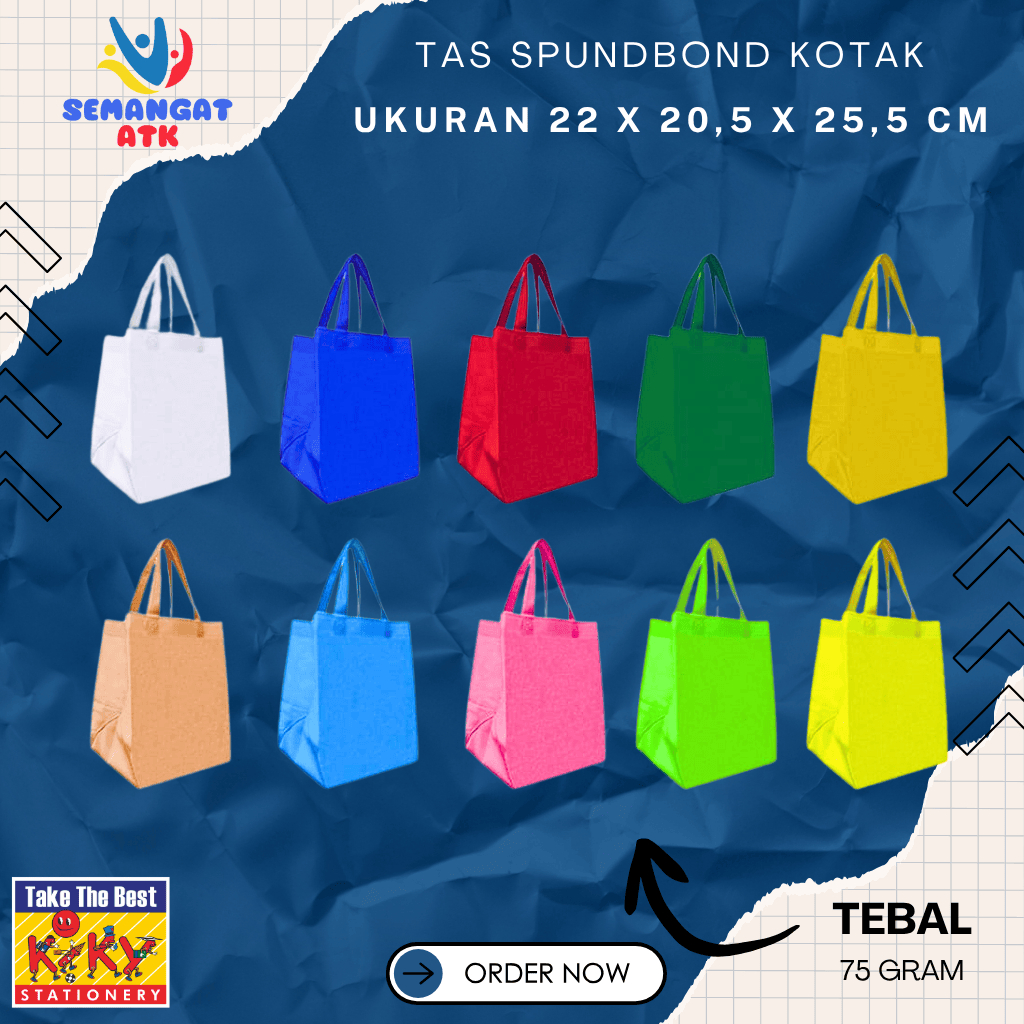 Tas Spundbond Kotak 22 x 20,5 x 27,5 cm (Tas besek / Dus Nasi)