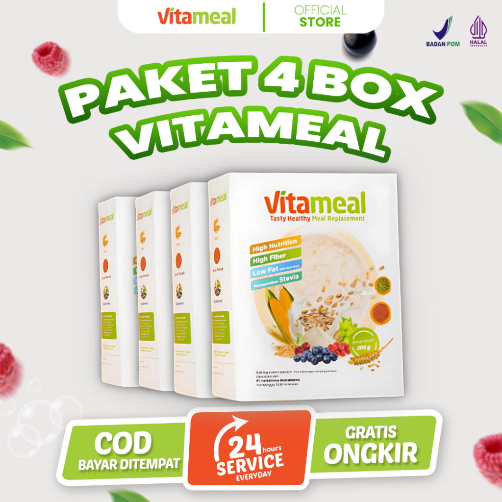 

[ DIJAMIN ] Vitameal 4 Box Ampuh Turunkan Gula Darah Diabetes Kebas Kesemutan Kolesterol FITAMIL DIET