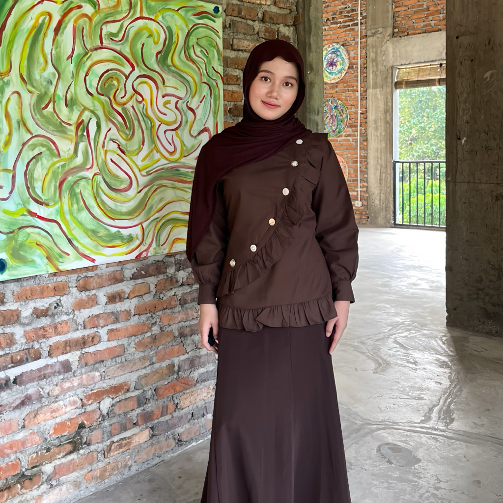 PROMO Lili blouse atasan katun Kekinian Lengan Panjang kemeja kerja wanita