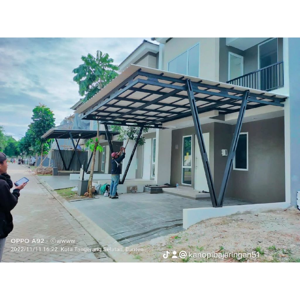 kanopi baja ringan dan besi hollow surabaya