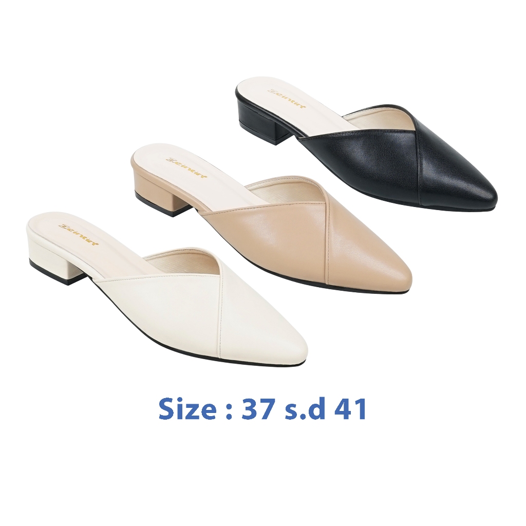 Zeintin - Sandal Selop Wanita Hak 3 cm Sandal Slip On Mules Pesta KH