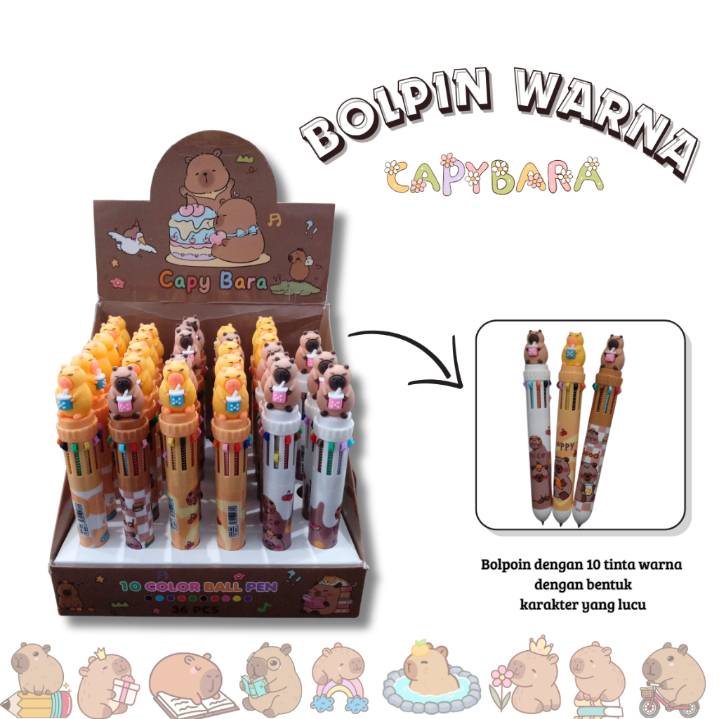 

(ECER) BOLPOIN 10 WARNA KARAKTER LUCU