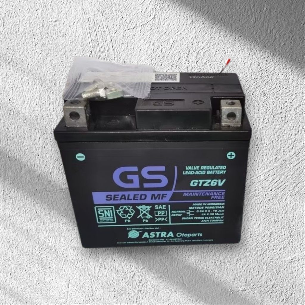 AKI ACCU Motor Beat ISS / IDLING STOP, SCOOPY ISS, BEAT POP ISS, GS ASTRA Original GTZ6V