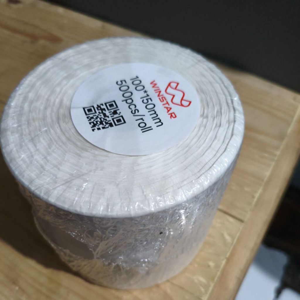 

winstar thermal label 500pcs 100*150mm label harga ukuran 100x150 mm label barcode