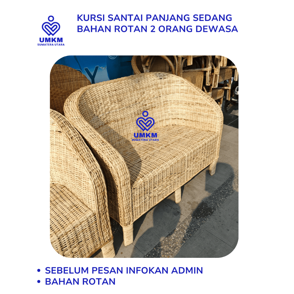 Kursi Panjang 2 orang Dewasaa / kursi panjang rotan / kursi rotan / kursi panjang rotan / kursi sant