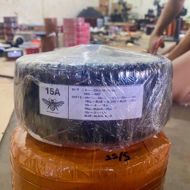 Trafo toroid donat 15amper murni ct 45v-32v free baut pemasangan
