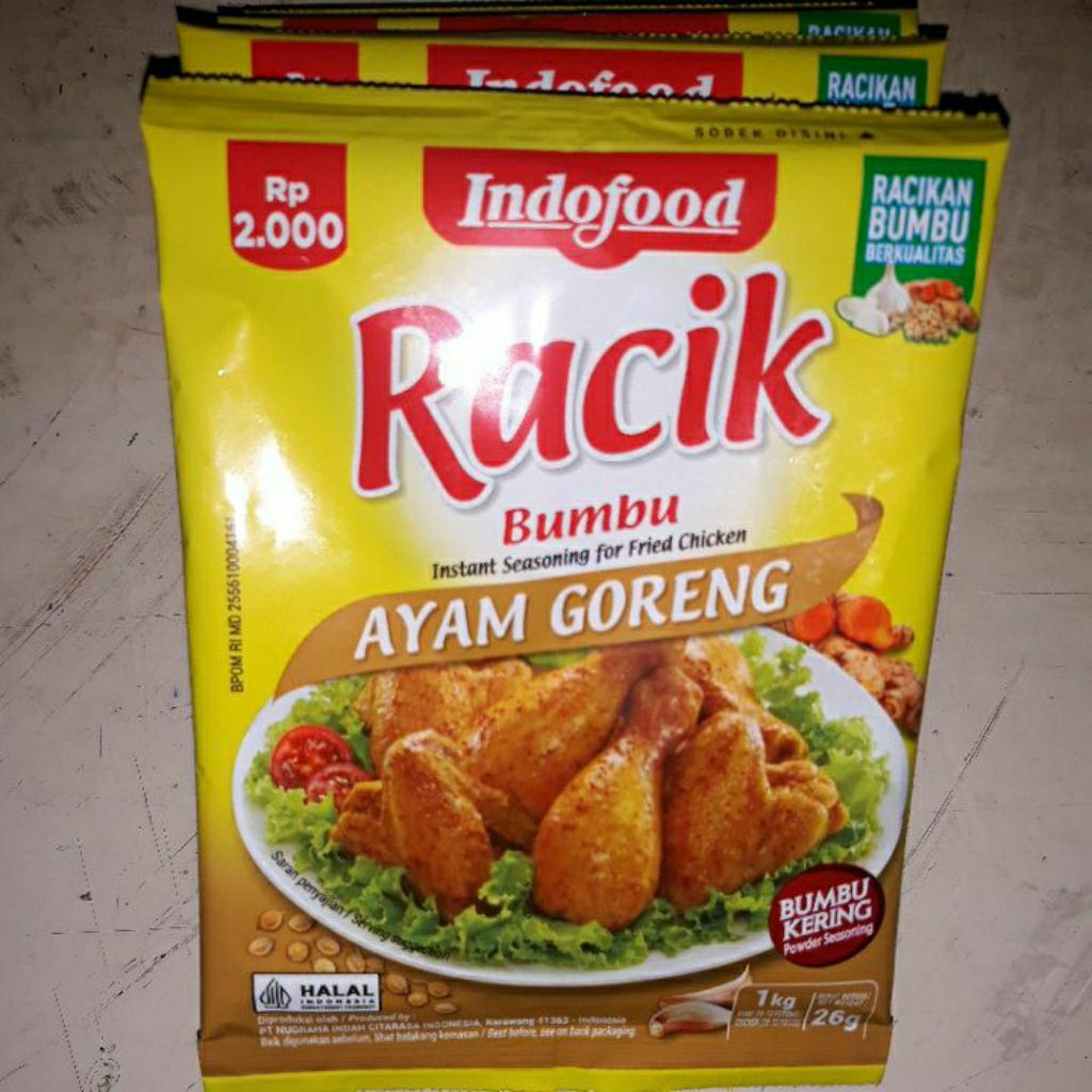 

indofood bumbu racik ayam goreng 1 renteng (10 biji)