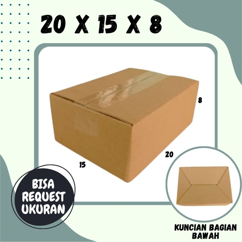 

Kardus 20x15x8 Box A0 Packing Karton Dus Kotak Kemasan kosmetik Jamu Obat Madu Sahabat UMKM