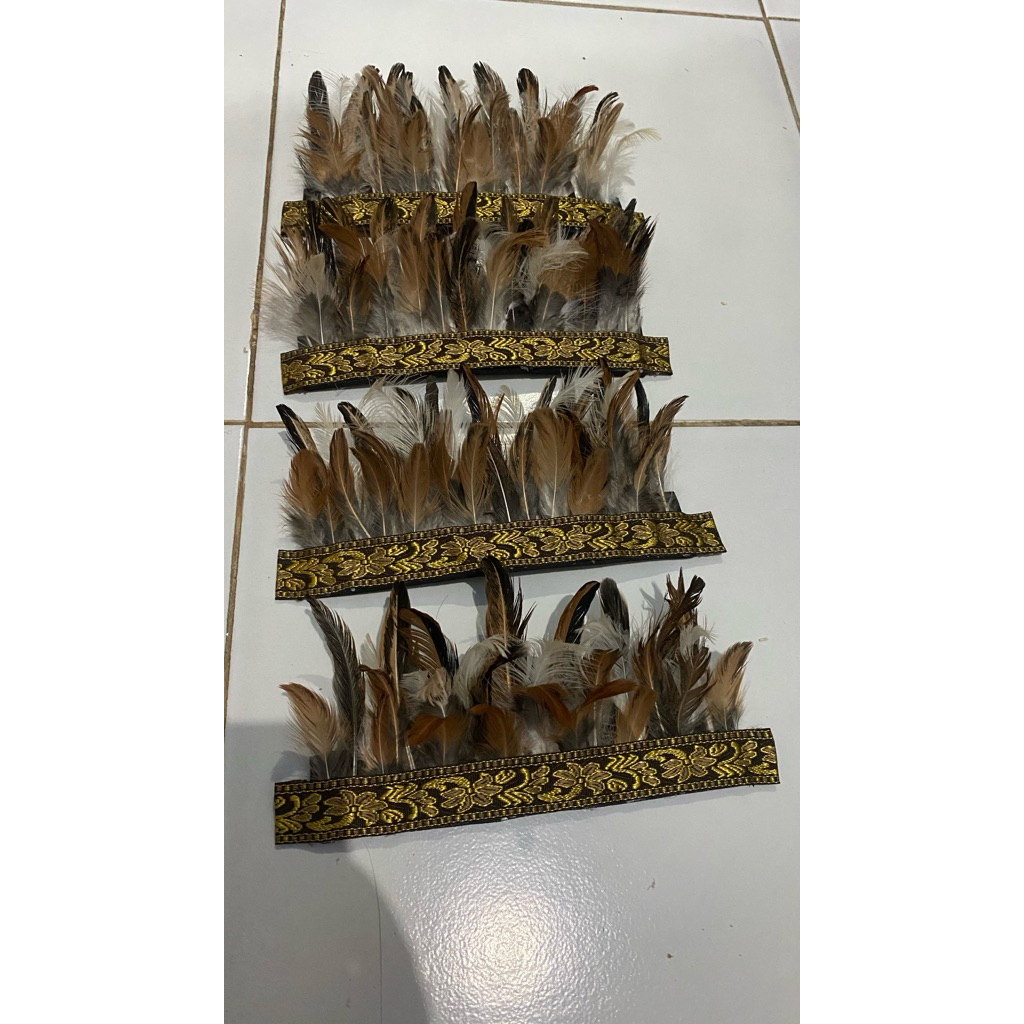 aksesoris tangan kaki papua gelang bulu papua maskot karnaval