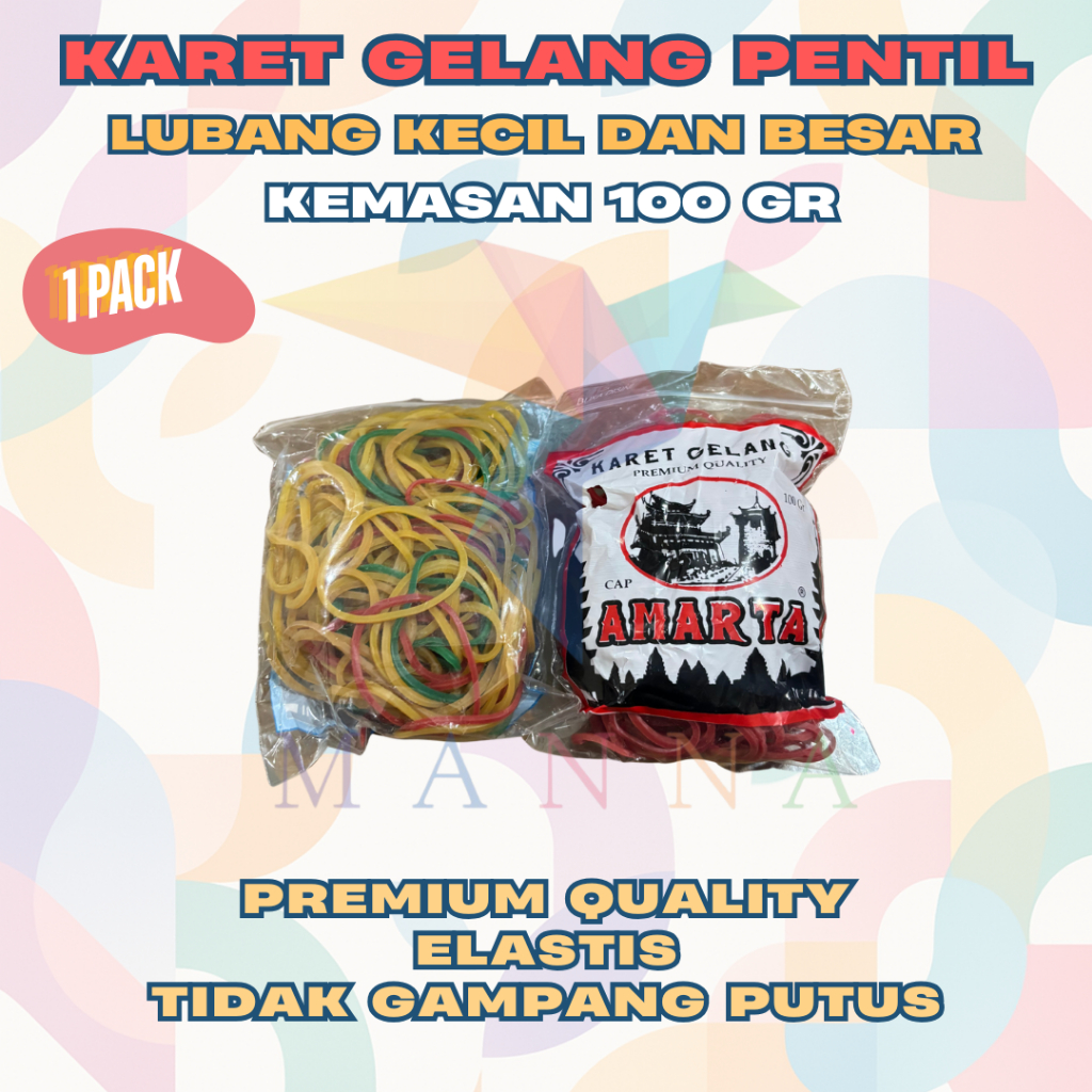 

MANNA Karet Gelang Pentil 100gr SUPER ELASTIS, HIGH QUALITY