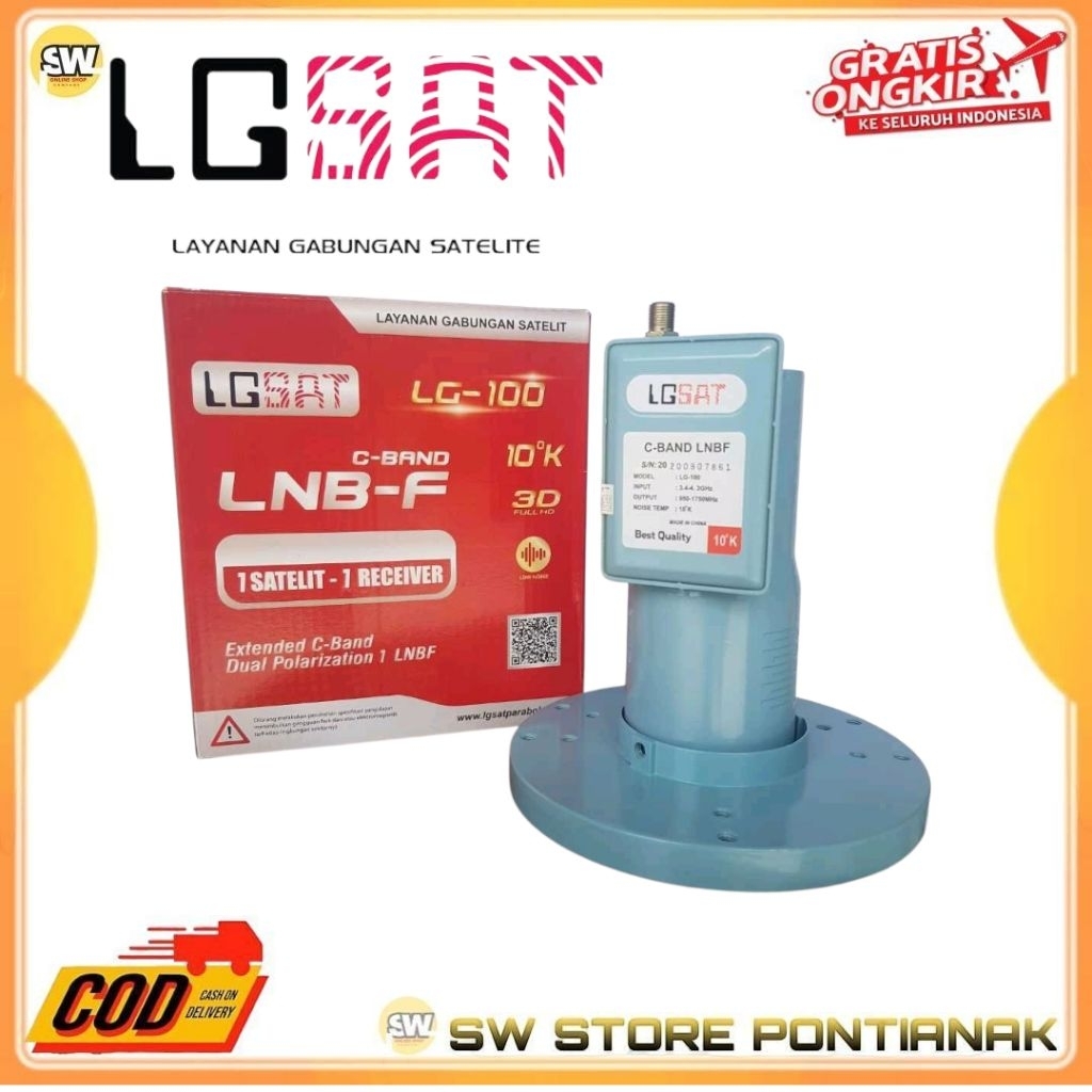 LNB PARABOLA LGSAT SINGLE C BAND UNTUK 1 RECEIVER / LNB LG SAT 1 RECEIVER