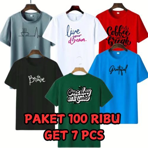 100rb dapat 7 kaos Distro Cowok Cewek