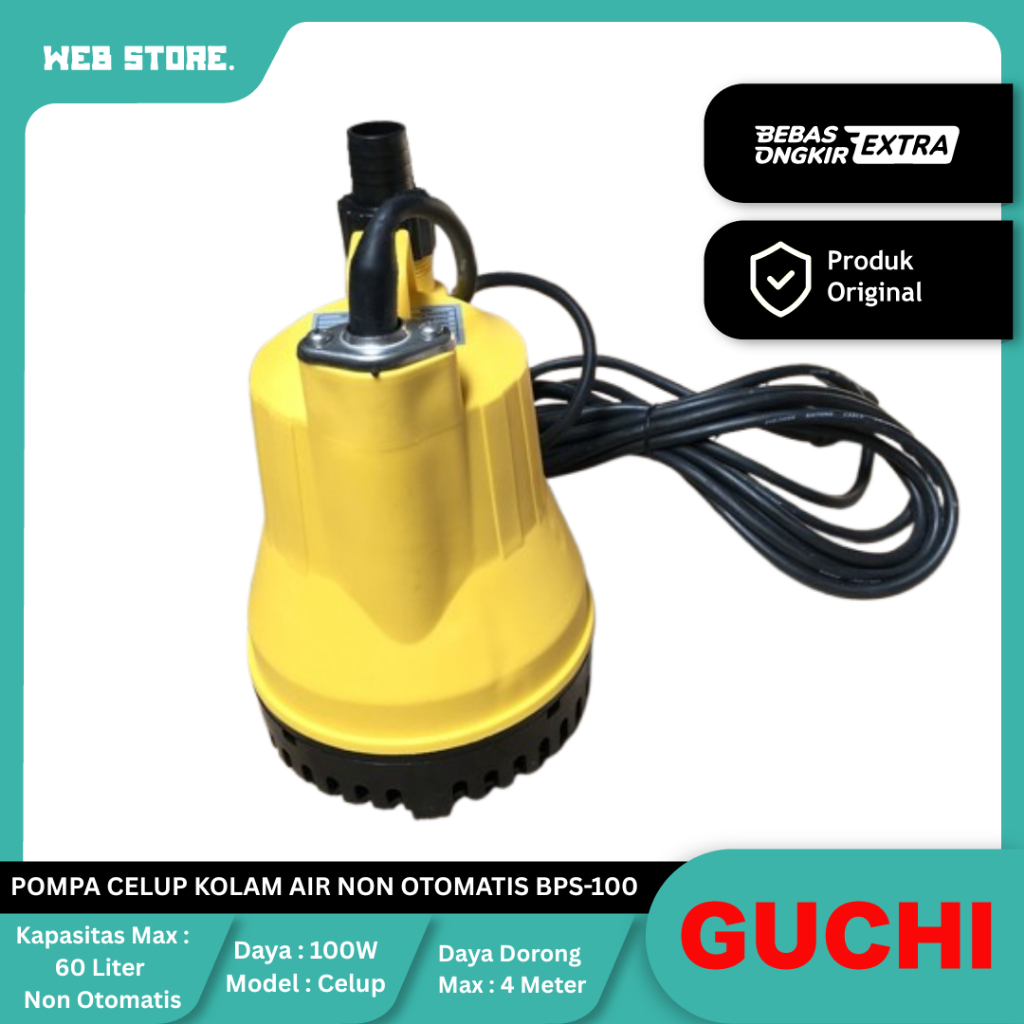 Pompa Celup Kolam Air Submersible Pump Non Otomatis BPS-100 GUCHI