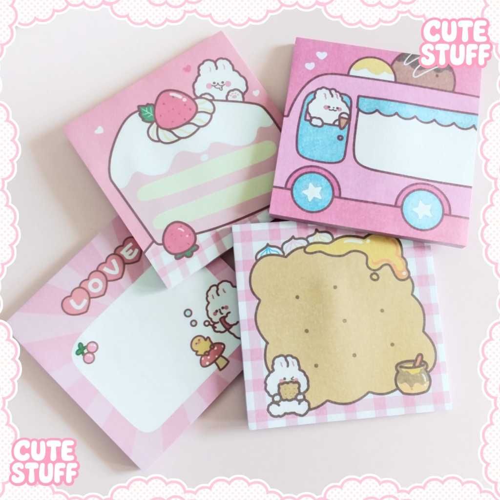 

❤️CS❤️ Sticky Notes / Memo Stick Notes Kertas Tempel Karakter Lucu Motif Kelinci Rabbit